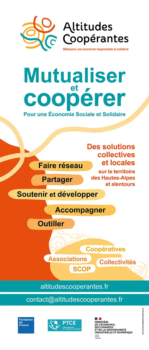 Roll'up et identité graphique complète dans le domaine de l'économie sociale et solidaire des Hautes-Alpes