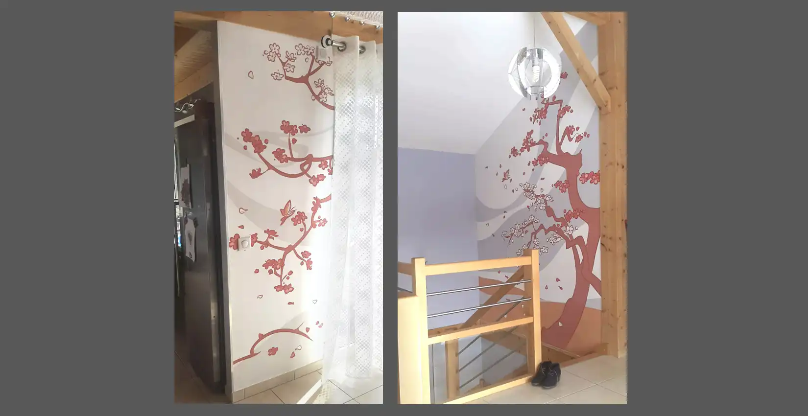 Création de papier peint illustré pour une habitation de Gap