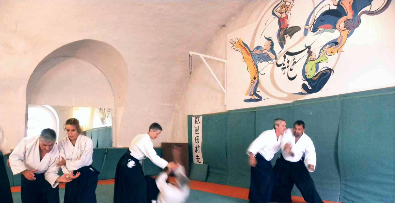 Création et réalisation d'une peinture murale - décoration d'un dojo